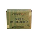 cleenbo Bambus Wattestäbchen 4 Packungen (800 St.) mit Bambus Zahnbürste (grün)